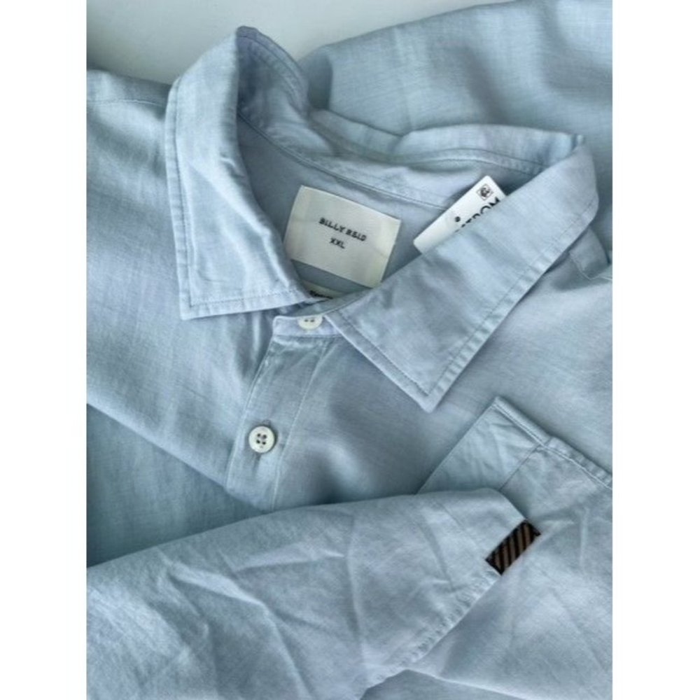 NWOT Billy Reid Men's Standard Fit Cotton Cashmere Button Down Liam Shirt Sz XXL